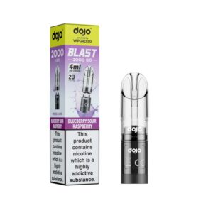 DOJO BLAST 2000 Go Transparent Pod & Refill (Powered by Vaporesso) [Blueberry Sour Raspberry 20mg]